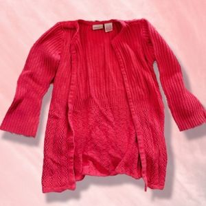 5/6 Girls Hot Pink Knit Duster Cardigan